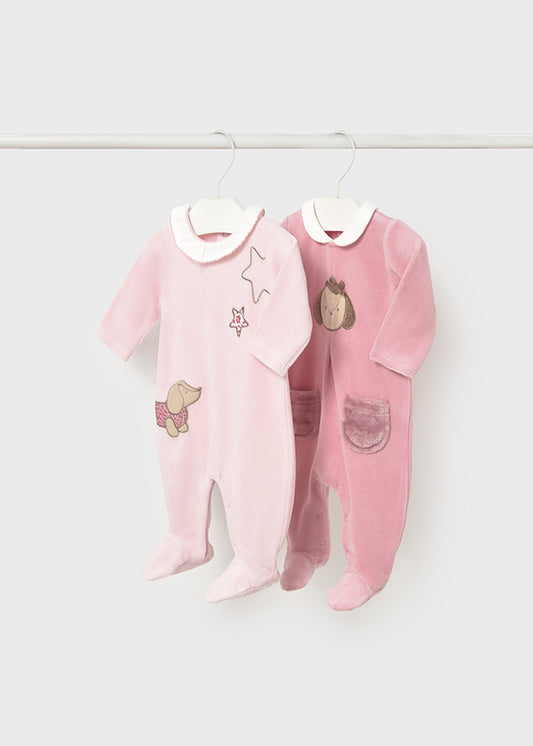 2 Pcs velour onesie