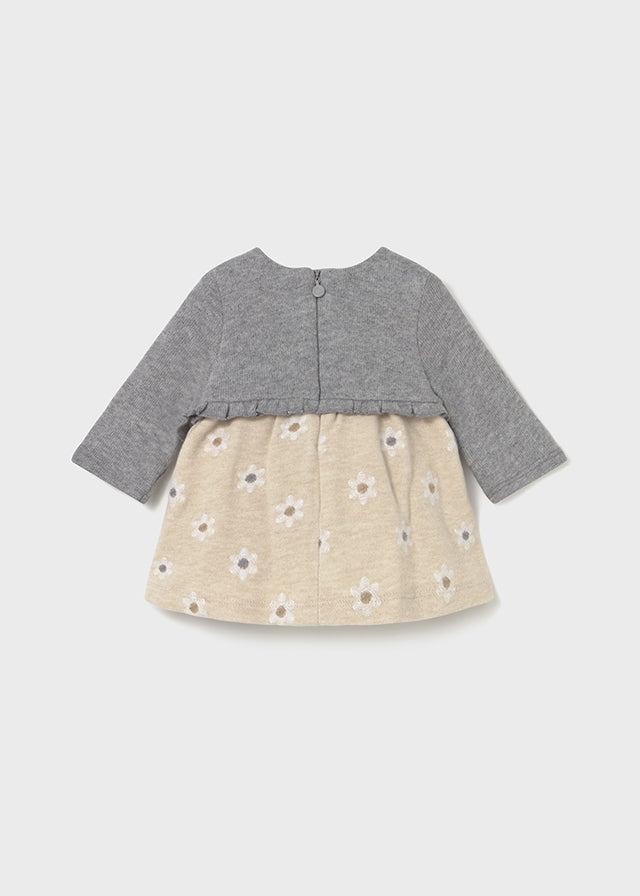 Dress with knit cardigan