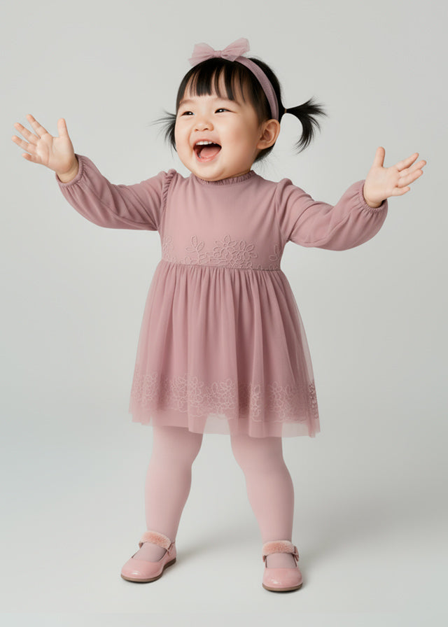 Tulle embroided ceremony dress