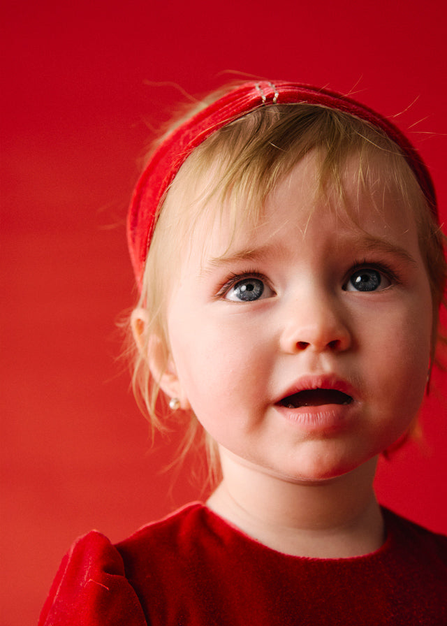 Velvet dress with headband