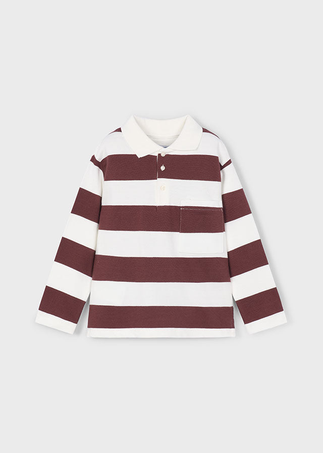 l/s stripes polo