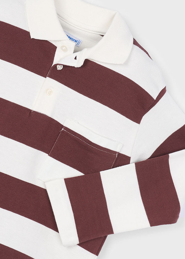 l/s stripes polo