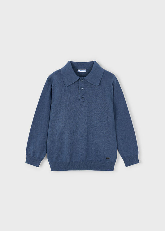 L/s knit polo