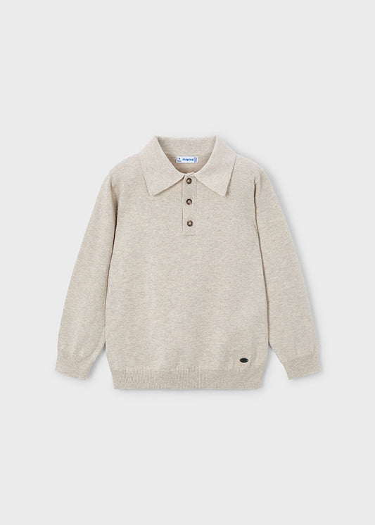 L/s knit polo