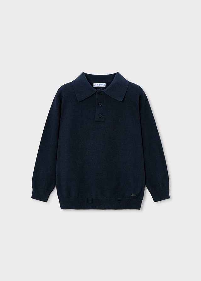 L/s knit polo