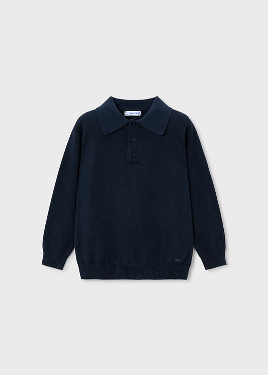 L/s knit polo