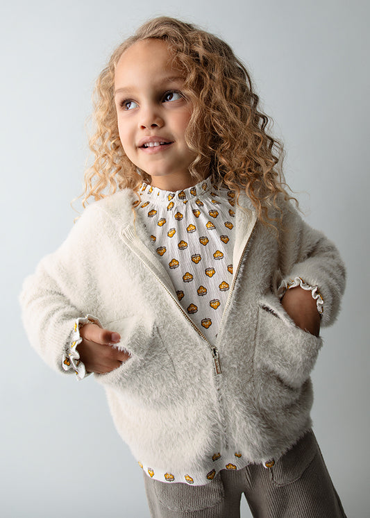 Furry knit sweater