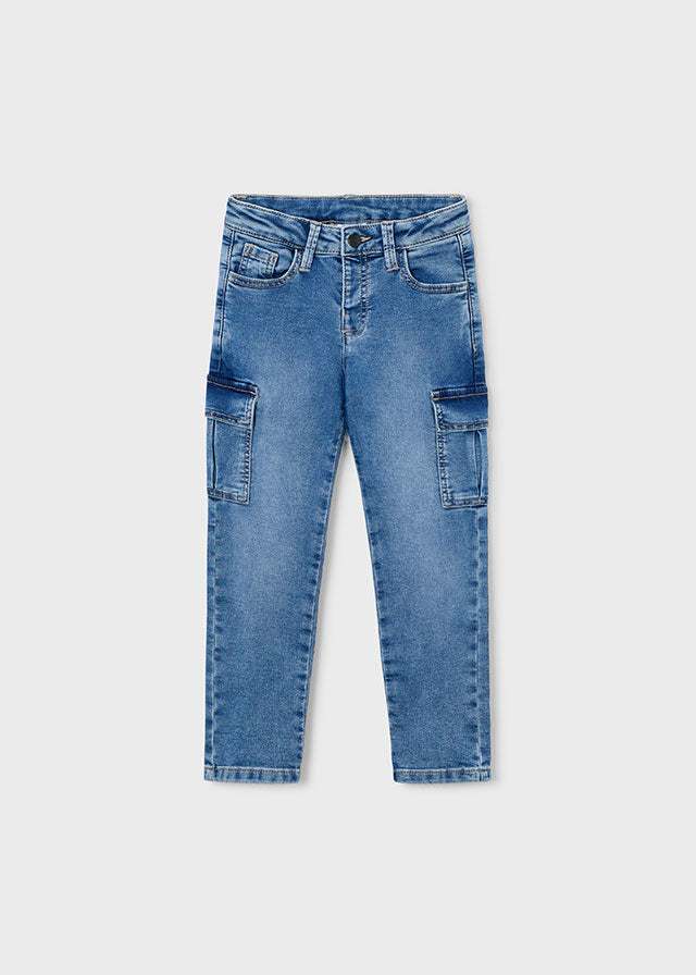 Soft denim cargo pants