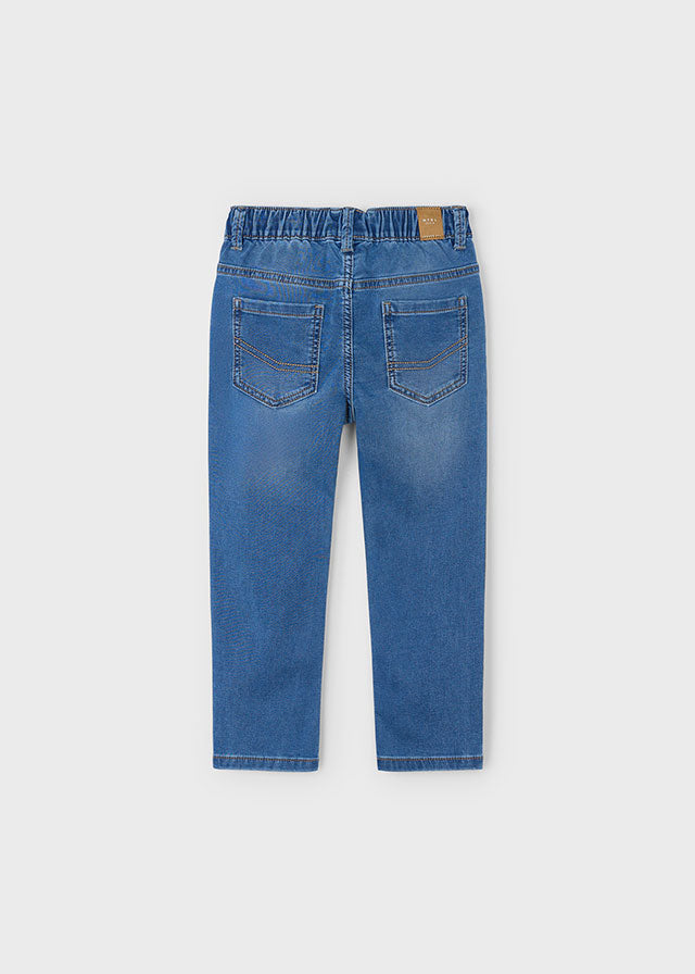 Soft denim jogger pants
