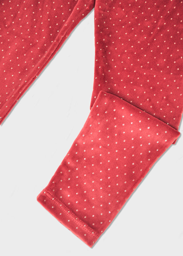 Print velvet leggings