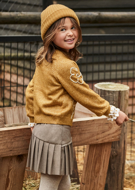 Pleated knit skort