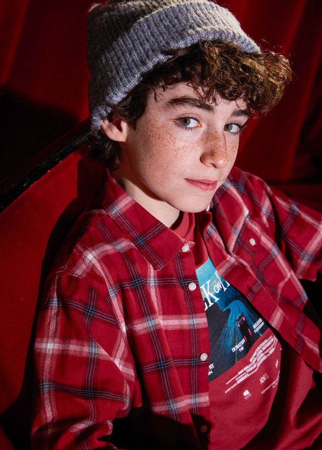 Plaid long sleeved shirt