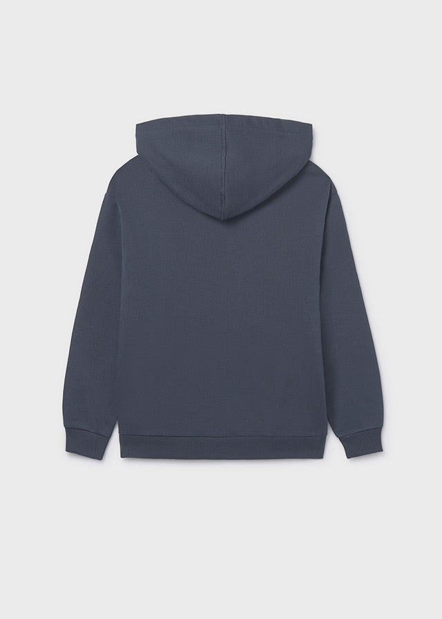 Embossed hooded pullover