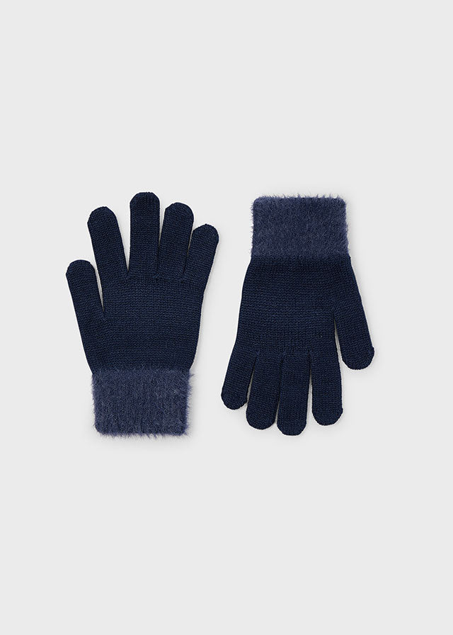 tricot fur gloves