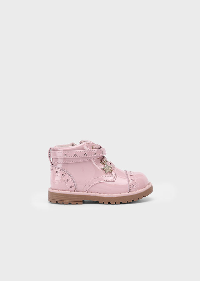 Patent leather biker boot