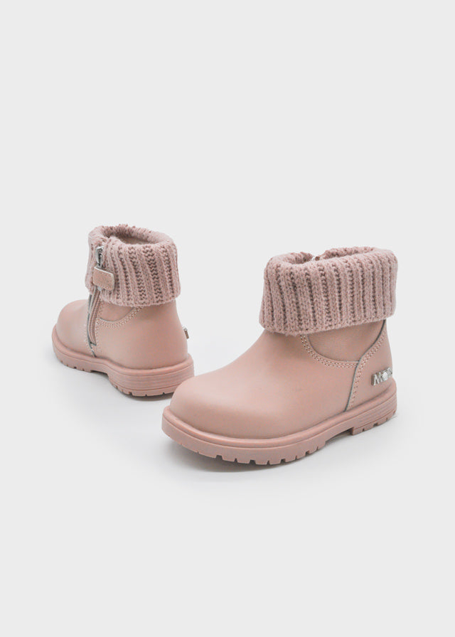 Knit biker boots