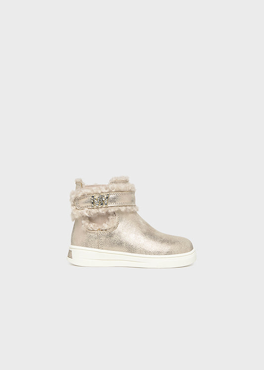 Faux fur detail bootie