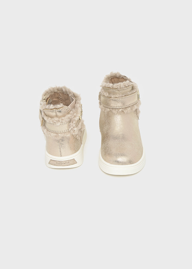 Faux fur detail bootie