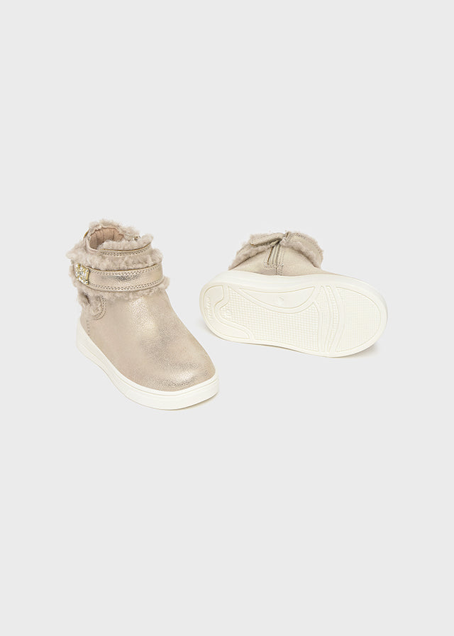 Faux fur detail bootie