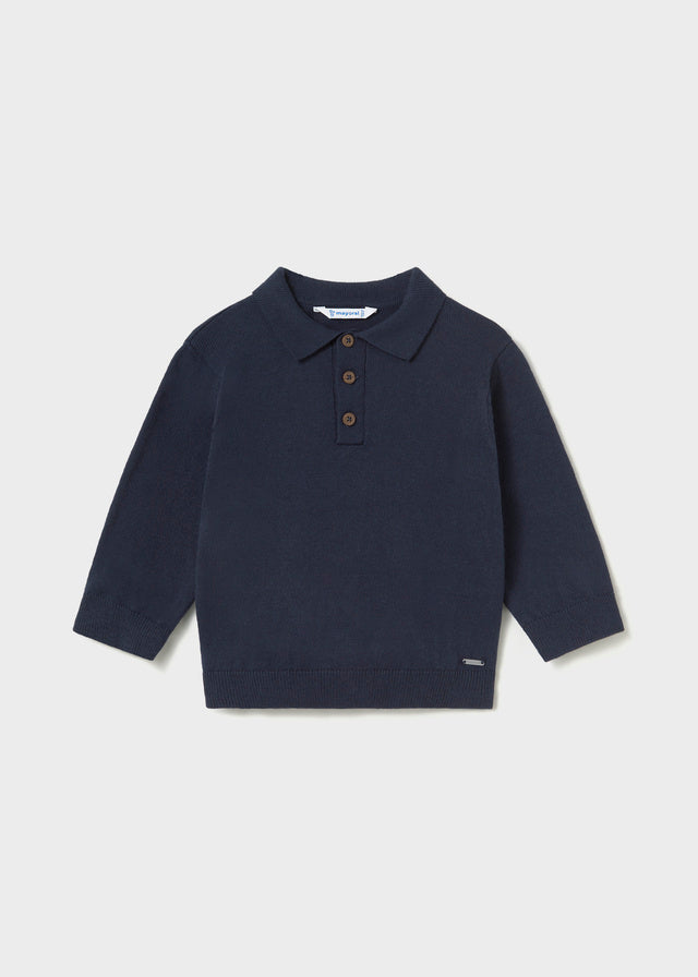 L/s knit polo