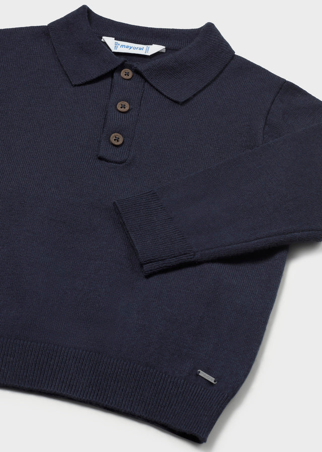 L/s knit polo