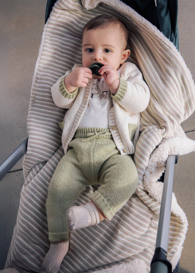 Long knit 3-piece trouset set