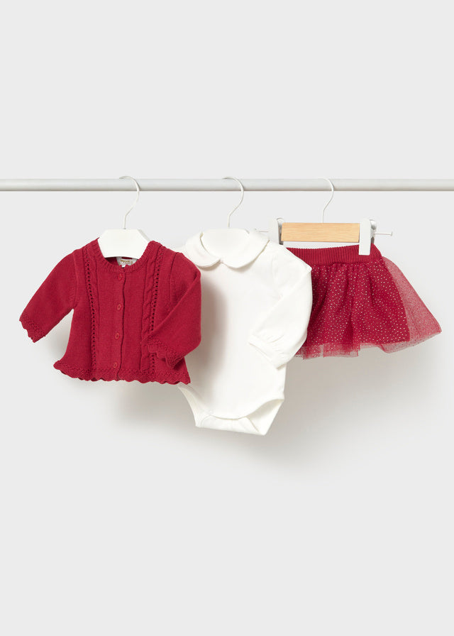Tulle knit skirt set