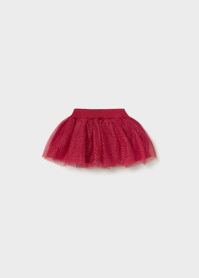 Tulle knit skirt set