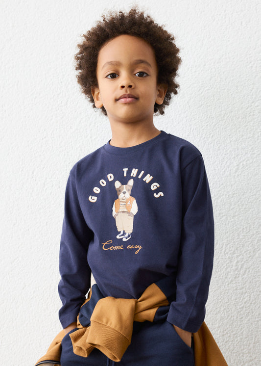 l/s dog print t-shirt