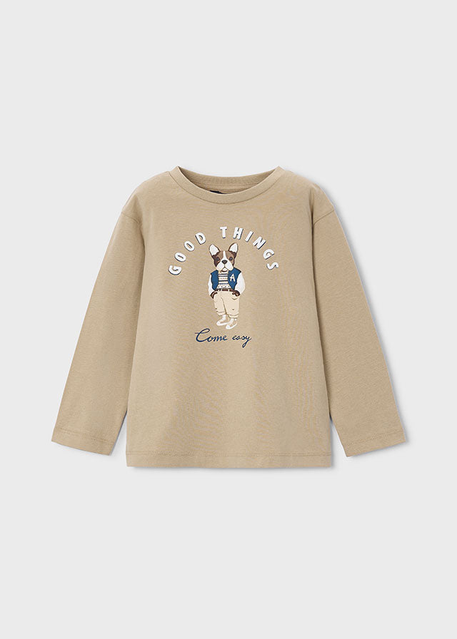 l/s dog print t-shirt