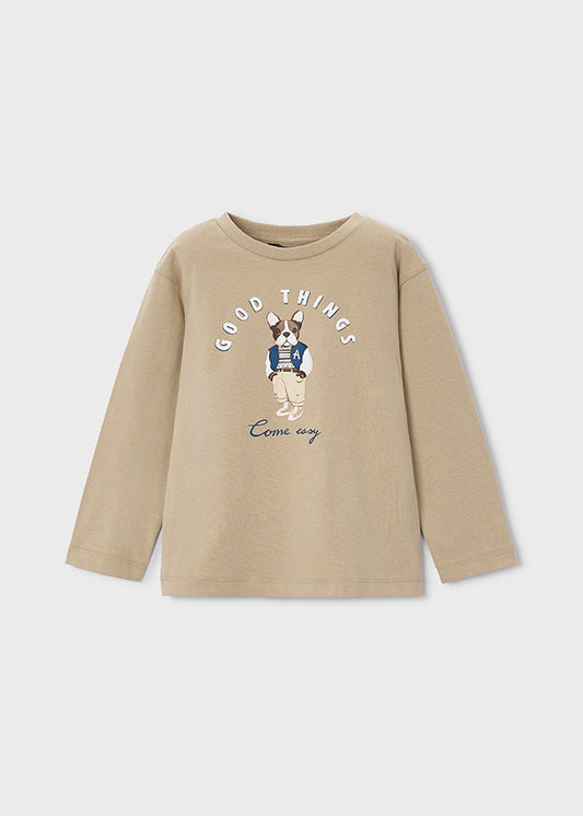 l/s dog print t-shirt