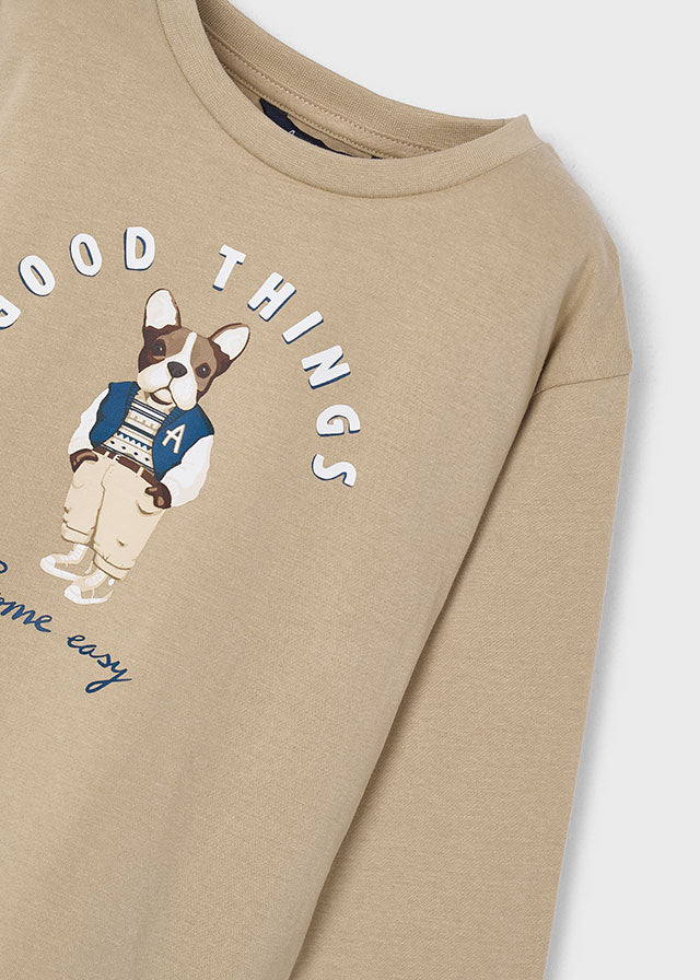 l/s dog print t-shirt