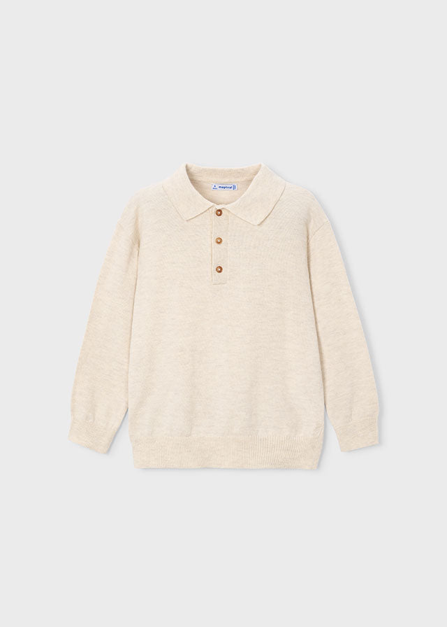L/s knit polo