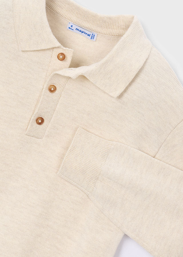 L/s knit polo