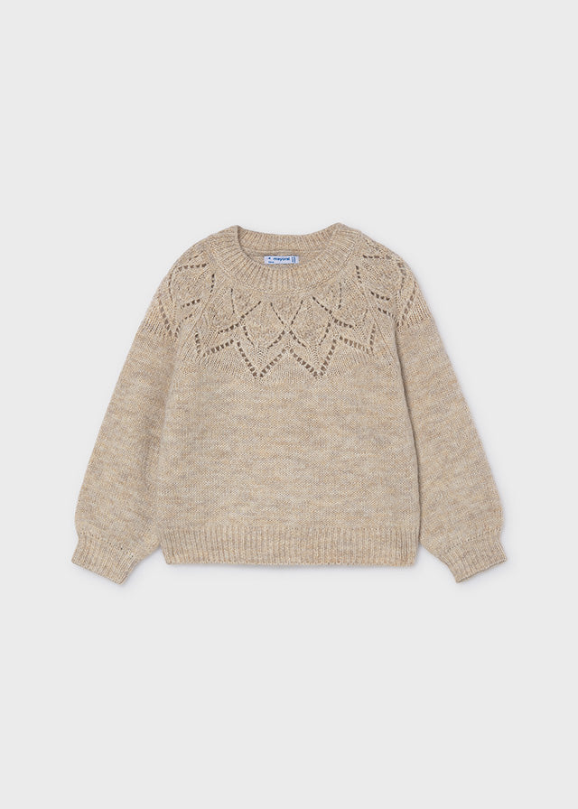 Openwork details sweater