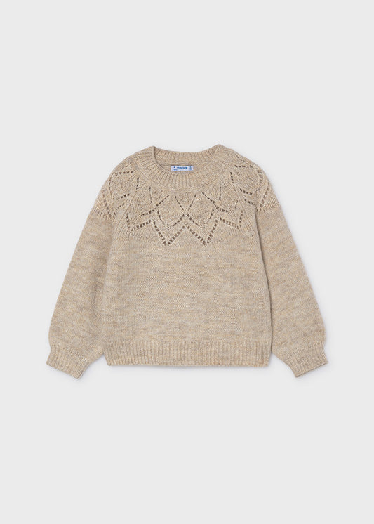 Openwork details sweater