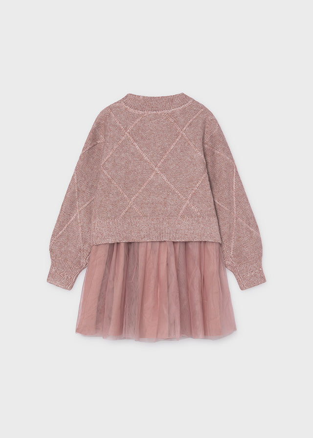Knit dress with bows