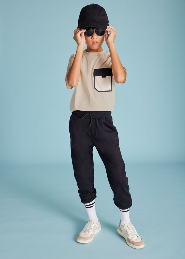 Basic cuffed fleece trousers