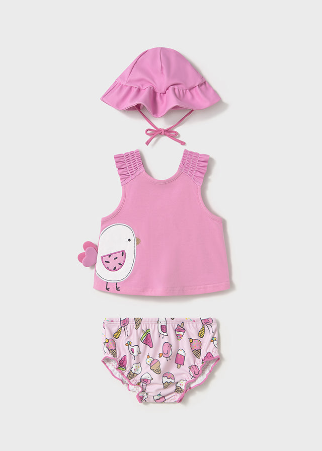 Bathing suit set with hat