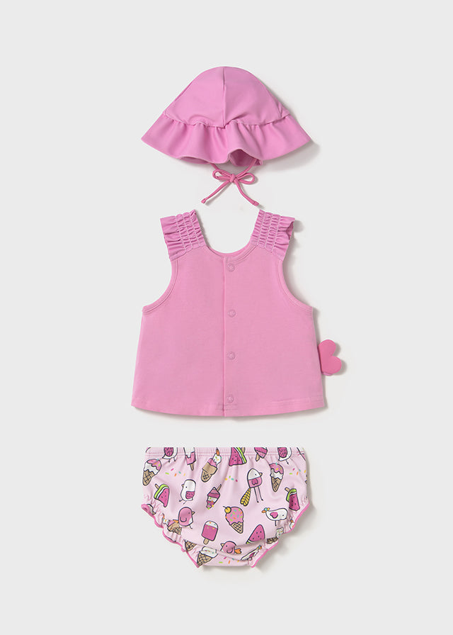 Bathing suit set with hat