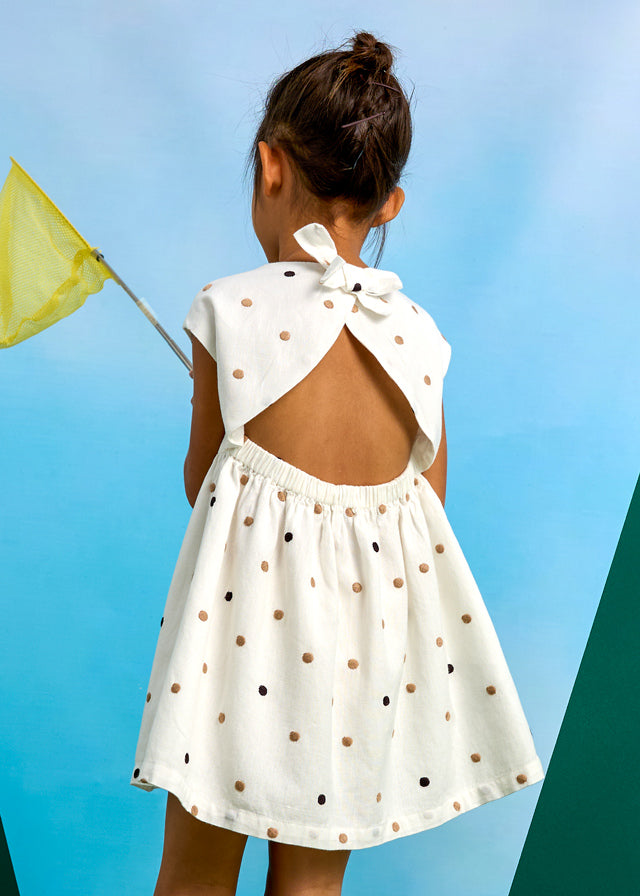 embroidered polka dots dress