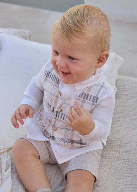 pant shirt set and vest