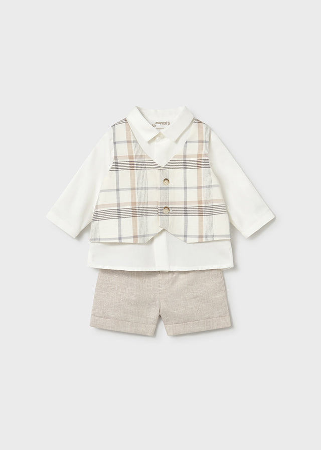 pant shirt set and vest