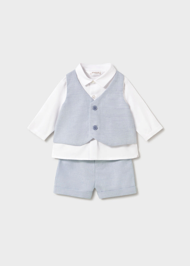 pant shirt set and vest